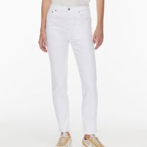 ARITZIA DENIM FORUM Yoko High Rise Slim Jeans in White